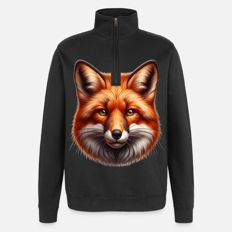 Red Fox Fox - Quarter-Zip Sweatshirt - black
