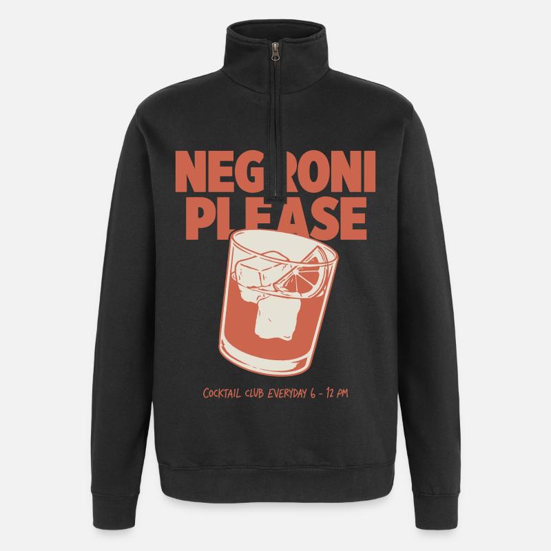 Negroni Please - Cocktail rétro & Happy Hour - Sweat à zip 1/4 - noir