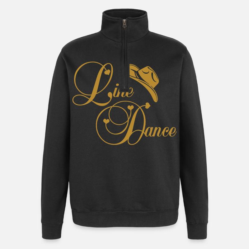 Line Dance Goldenes Logo - Quarter-Zip-Sweatshirt - Schwarz