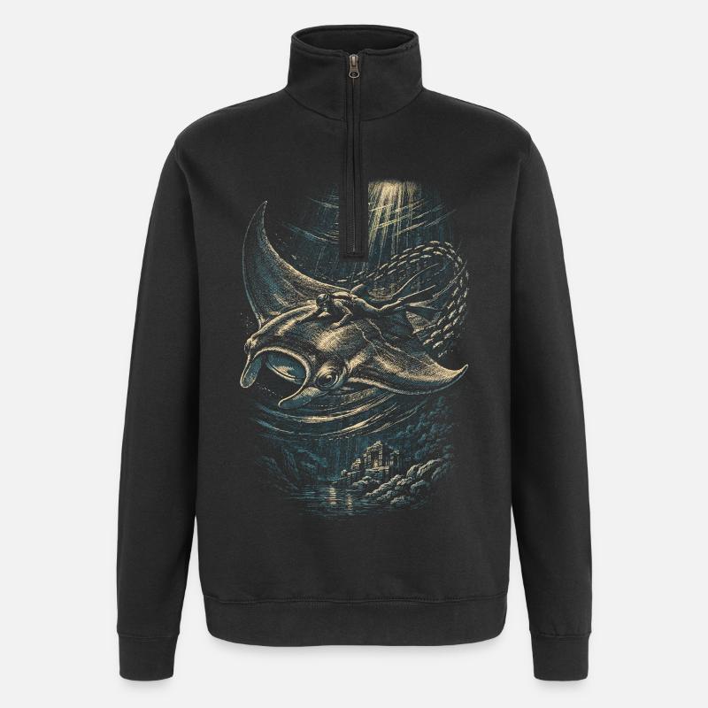 Apnoetauchen Freitauchen - Quarter-Zip-Sweatshirt - Schwarz