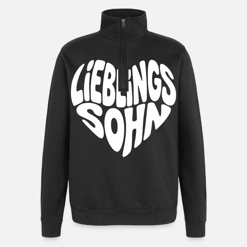 Lieblingssohn Herz - Quarter-Zip-Sweatshirt - Schwarz