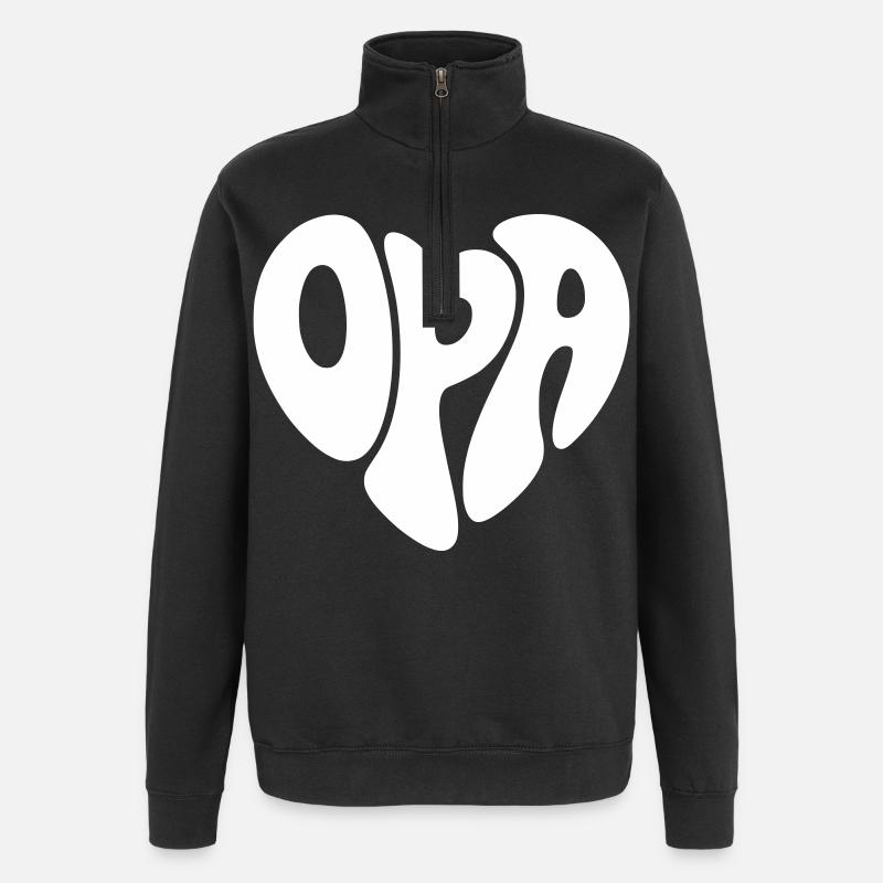 Opa Herz - Quarter-Zip-Sweatshirt - Schwarz
