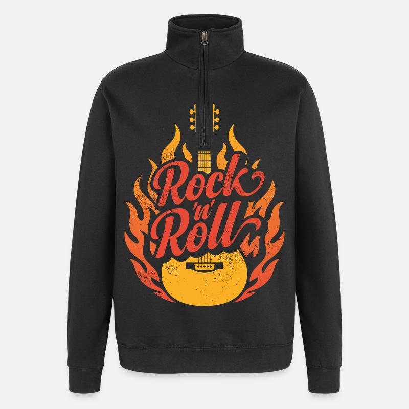 Rock and roll - Sweat à zip 1/4 - noir