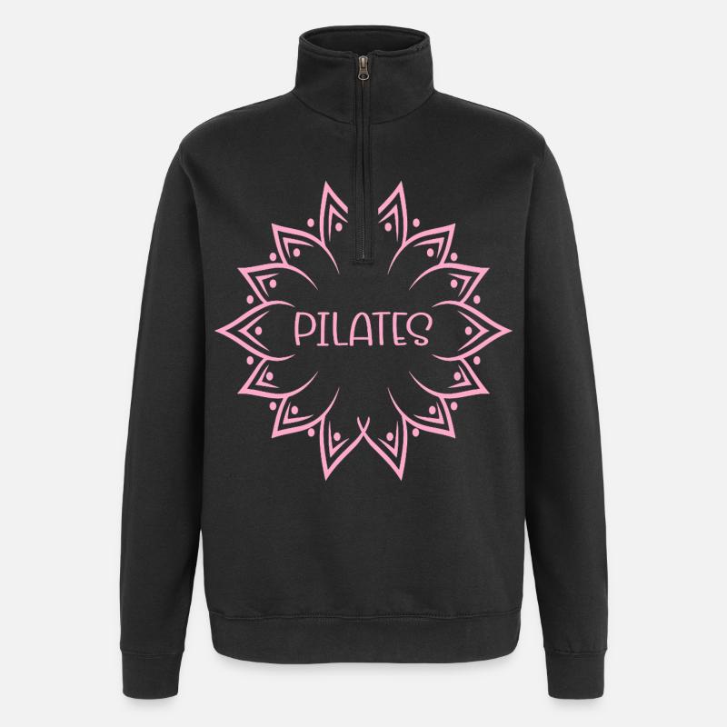 Fleur de Pilates - Sweat à zip 1/4 - noir