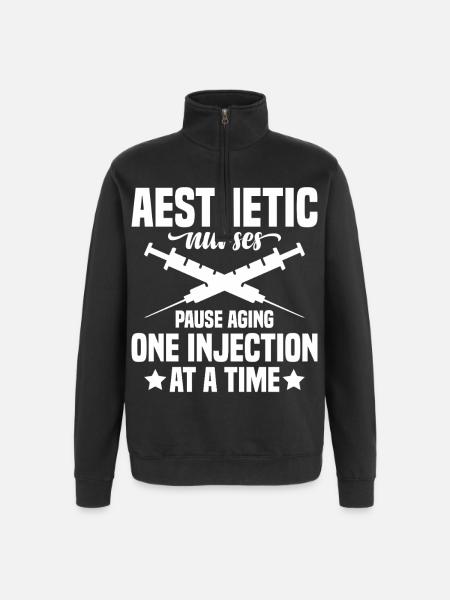 Ästhetisch-Krankenschwester-Injektor-Alter-Botox-Händler - Quarter-Zip-Sweatshirt - Schwarz