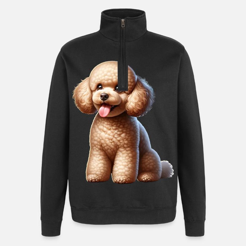 Poodle - Quarter-Zip Sweatshirt - black