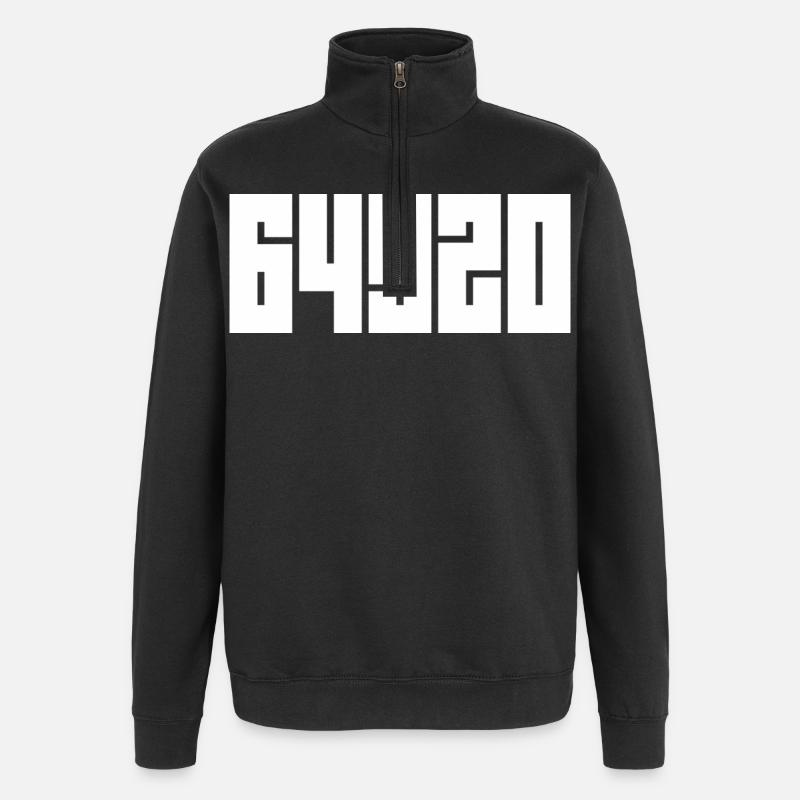 64920 Piła. Code postal de Piła - Sweat à zip 1/4 - noir