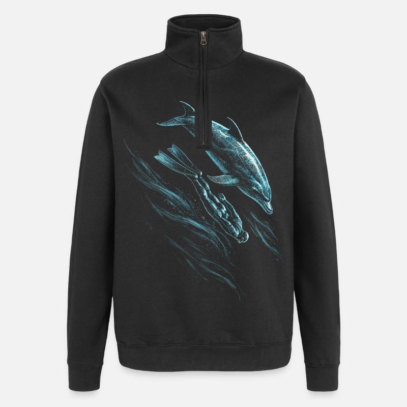 Apnée libre - Sweat à zip 1/4 - noir