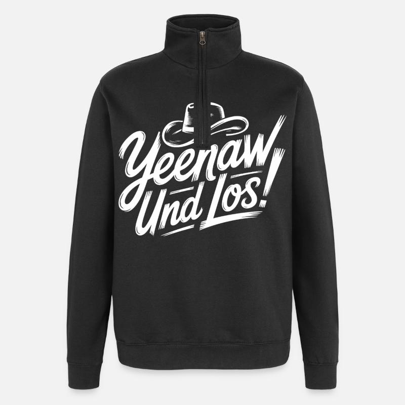 yes and go! Western Script - Quarter-Zip Sweatshirt - black