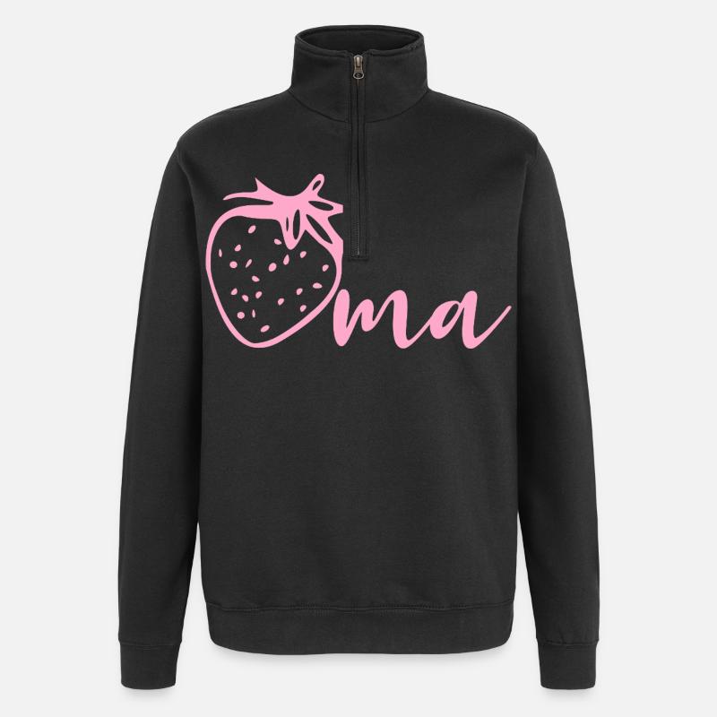 Erdbeeren Oma - Quarter-Zip-Sweatshirt - Schwarz