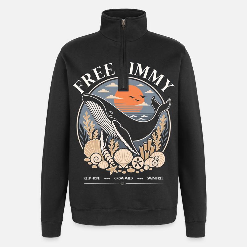 Buckelwal Timmy Hope Statement Merch - Quarter-Zip-Sweatshirt - Schwarz
