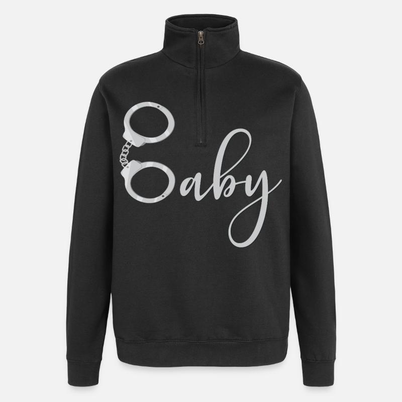 Menottes bébé - Sweat à zip 1/4 - noir