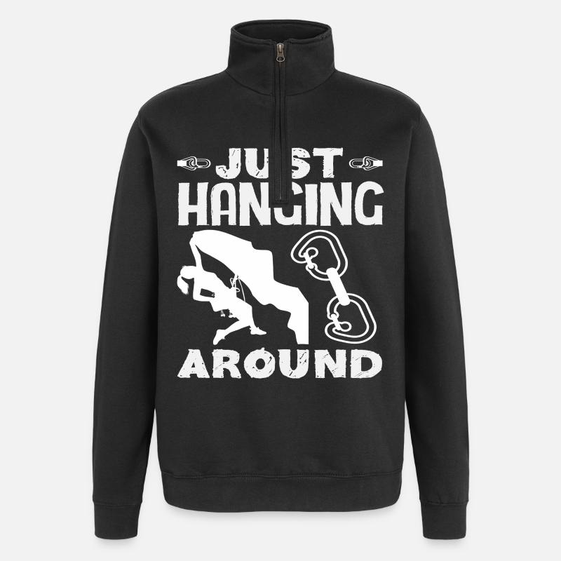 Just Hanging Around Fun Climbing - Quarter-Zip Sweatshirt - black