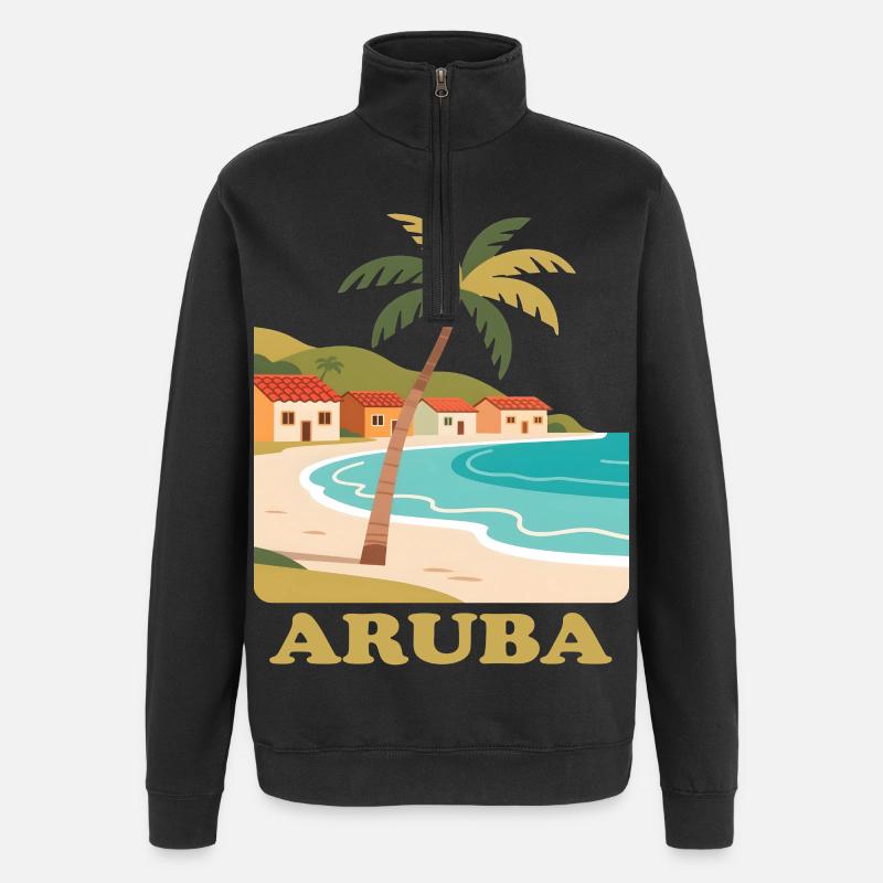 Aruba - Sweat à zip 1/4 - noir