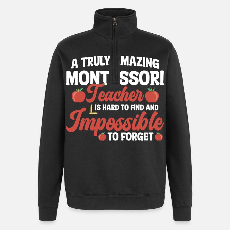 Montessori-Methode-Schulmitarbeiter Montessori - Quarter-Zip-Sweatshirt - Schwarz