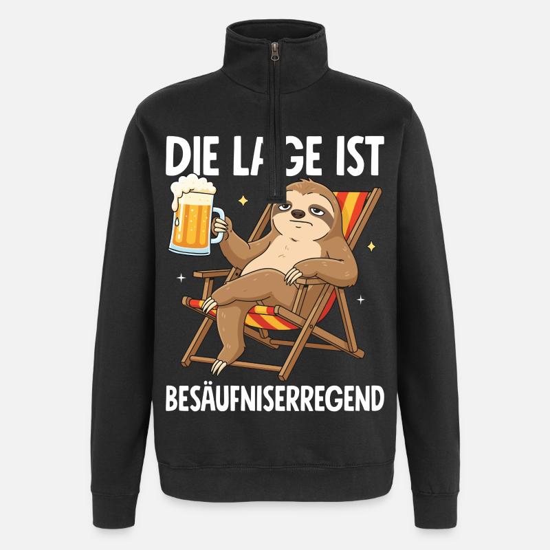 Die Lage Ist Besäufniserregend - Quarter-Zip-Sweatshirt - Schwarz