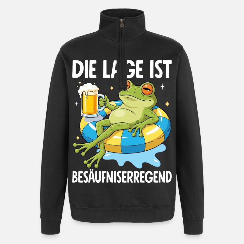 Die Lage Ist Besäufniserregend - Quarter-Zip-Sweatshirt - Schwarz