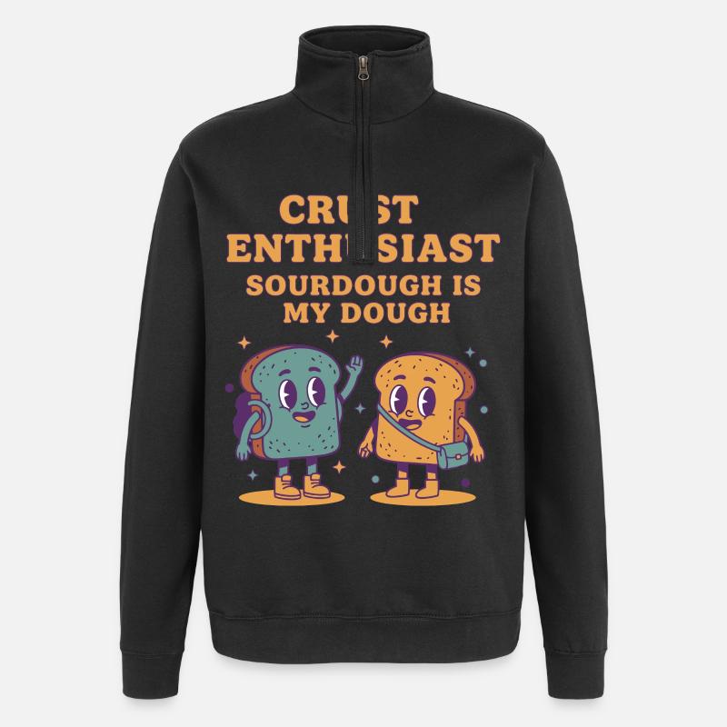 sourdough Baking Crust Enthusiast Sourdough - Quarter-Zip Sweatshirt - black