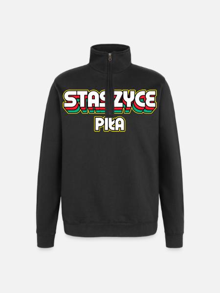 Staszyce Piła. Retro District Name - Quarter-Zip Sweatshirt - black