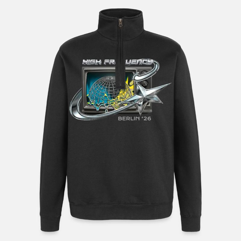 High Frequency Berlin 26 Retro Tech - Quarter-Zip-Sweatshirt - Schwarz