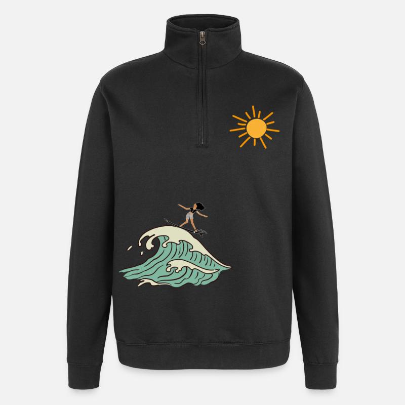 surfer - Quarter-Zip-Sweatshirt - Schwarz
