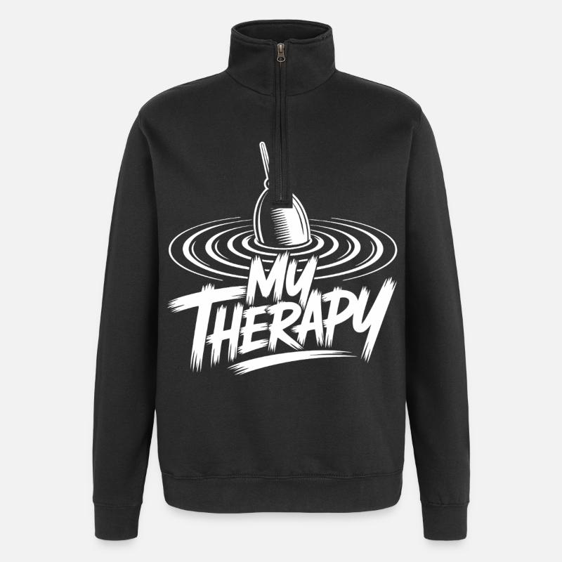 Pêche détendue - Sweat à zip 1/4 - noir