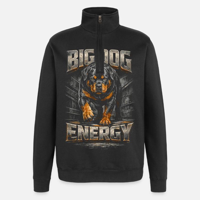 Rottweiler Hund - Quarter-Zip-Sweatshirt - Schwarz