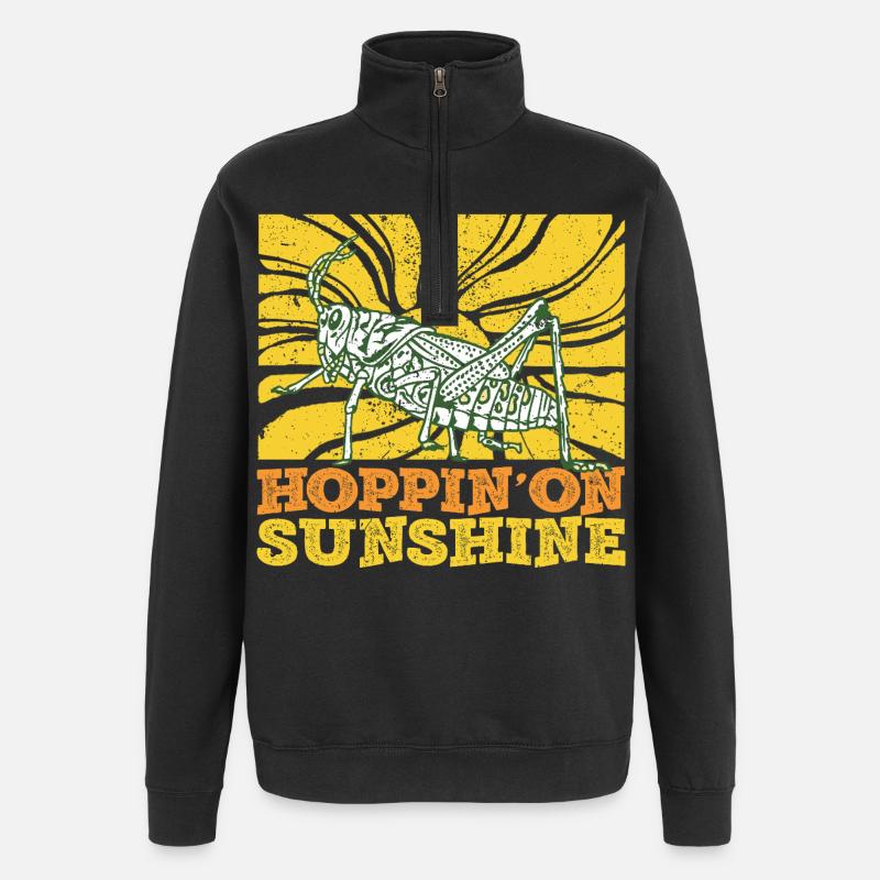 Sauterelles, criquets des champs - Sweat à zip 1/4 - noir