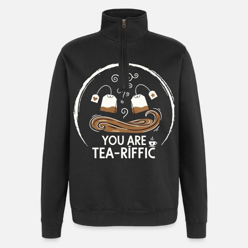 Tea pun - Quarter-Zip Sweatshirt - black