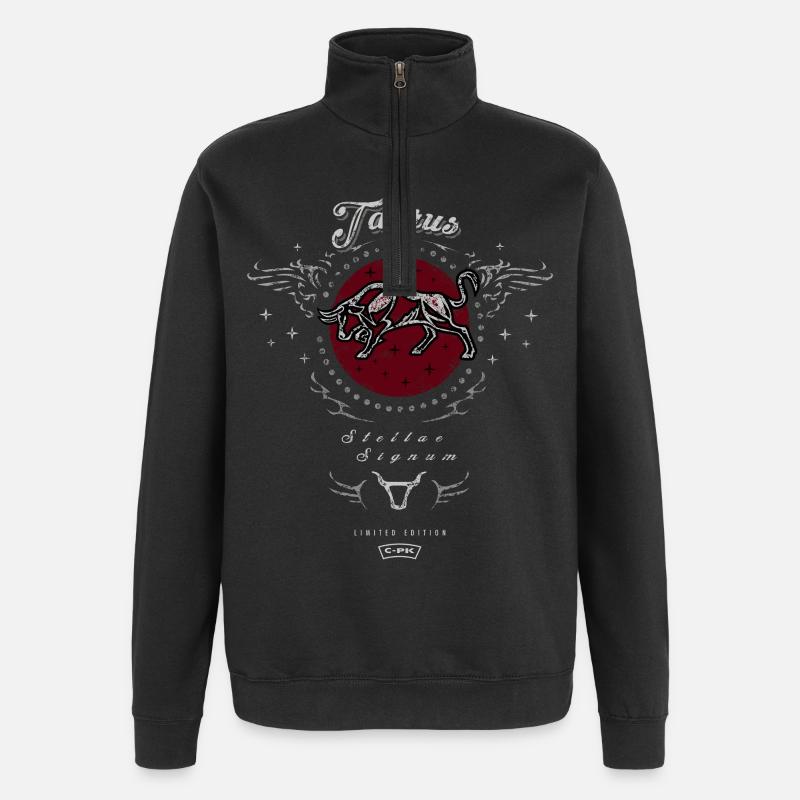 Blason de l’étoile du Taureau - Sweat à zip 1/4 - noir