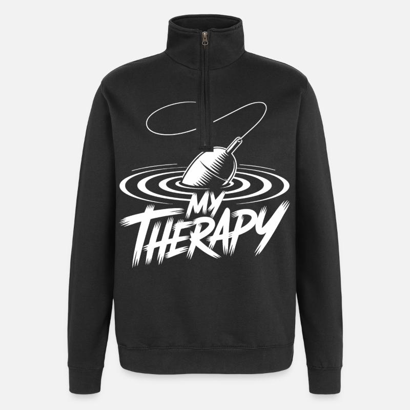 Thérapie de la pêche - Sweat à zip 1/4 - noir