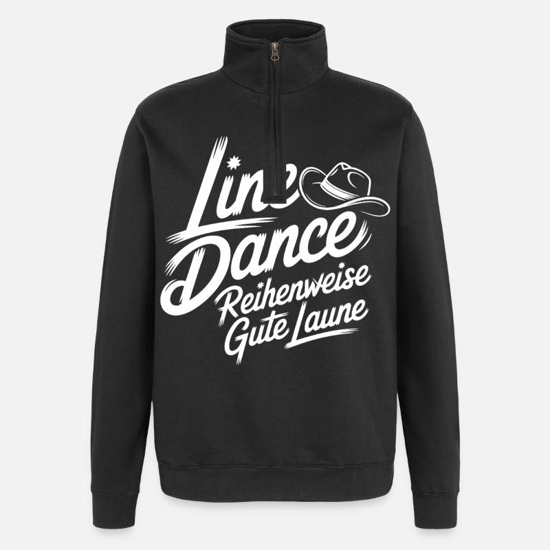 Line Dance Gute Laune - Quarter-Zip-Sweatshirt - Schwarz