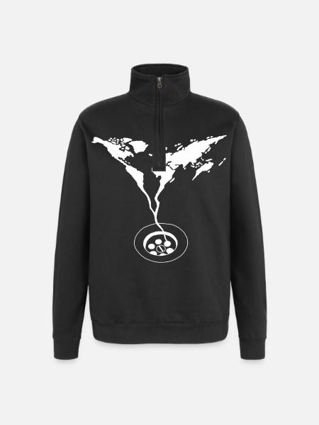 Das Ende der Welt (weiß) - Quarter-Zip-Sweatshirt - Schwarz