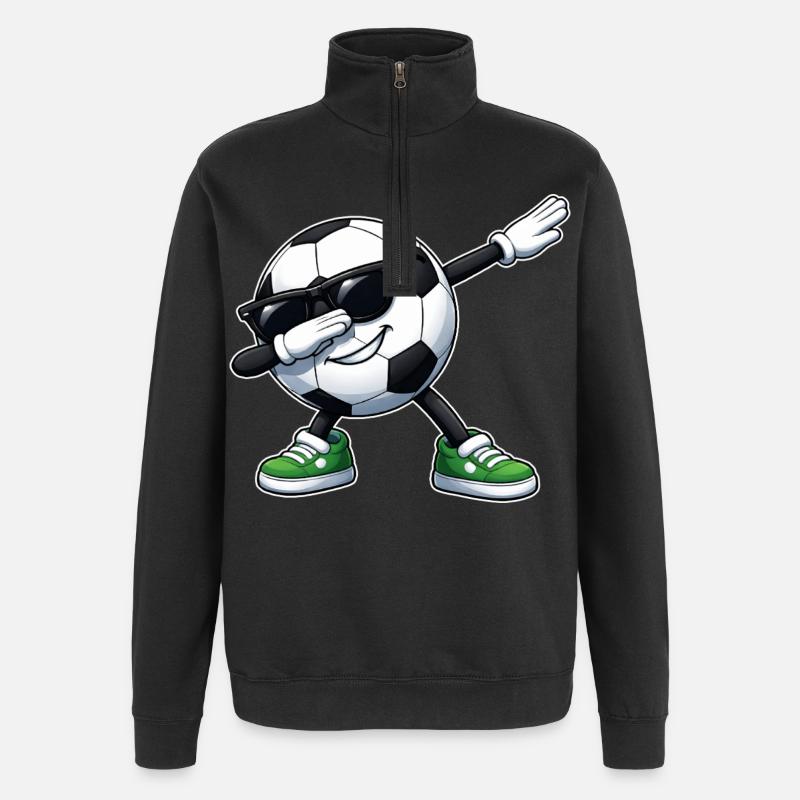Dabbing Fußball - Quarter-Zip-Sweatshirt - Schwarz