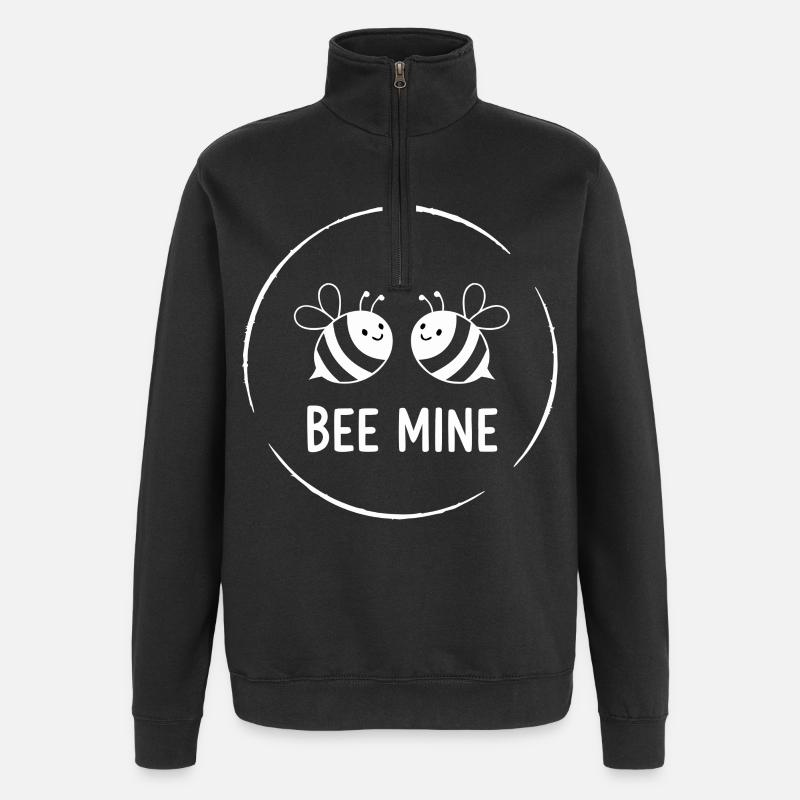 Bee Mine la Saint-Valentin Abeille - Sweat à zip 1/4 - noir