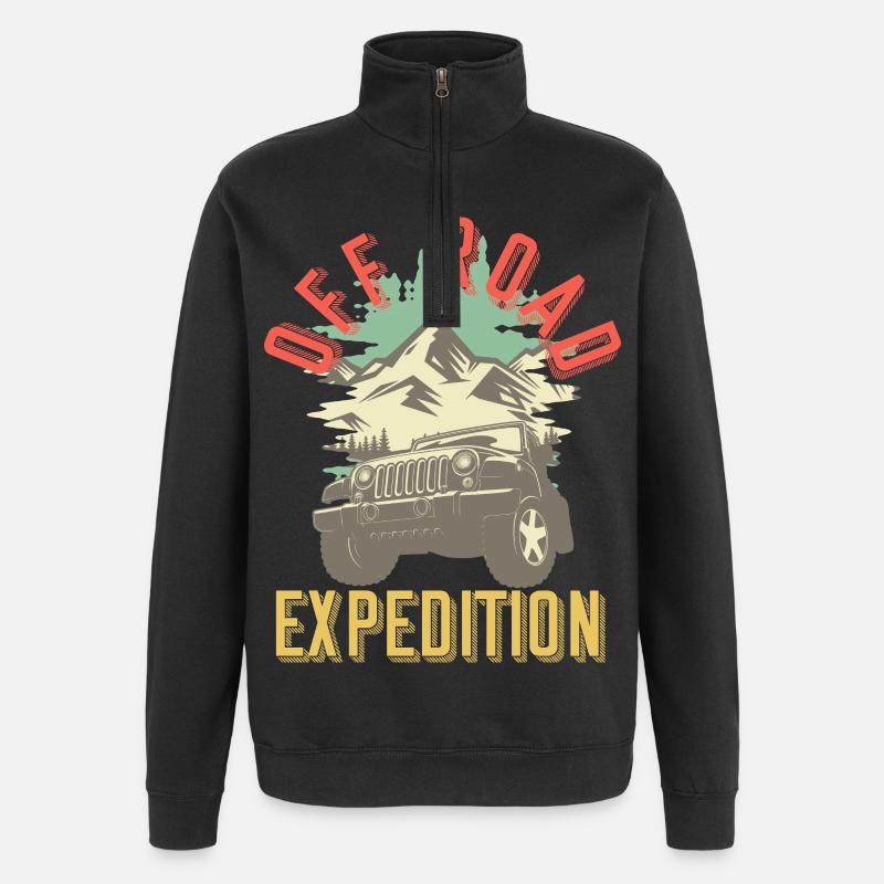Offroad Expedition Adventure Gift Idea - Quarter-Zip Sweatshirt - black