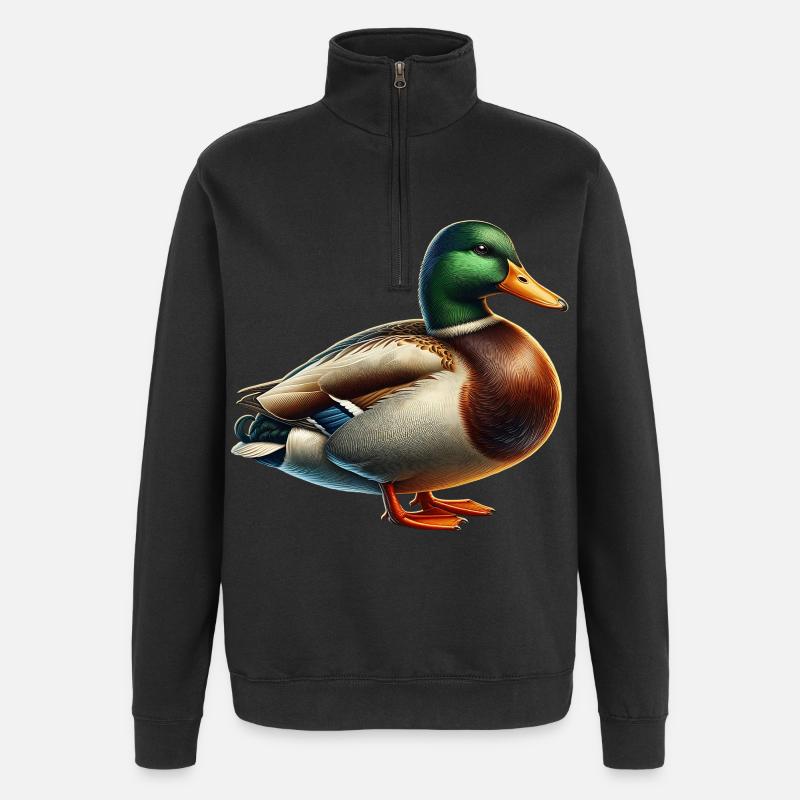 canard colvert - Sweat à zip 1/4 - noir