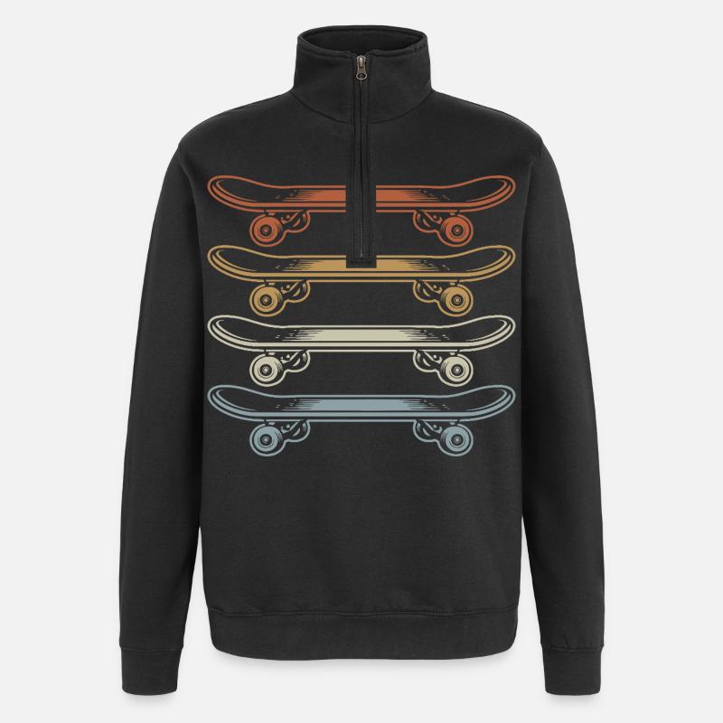 Skateboard | Skater | Skateboarder Geschenk - Quarter-Zip-Sweatshirt - Schwarz