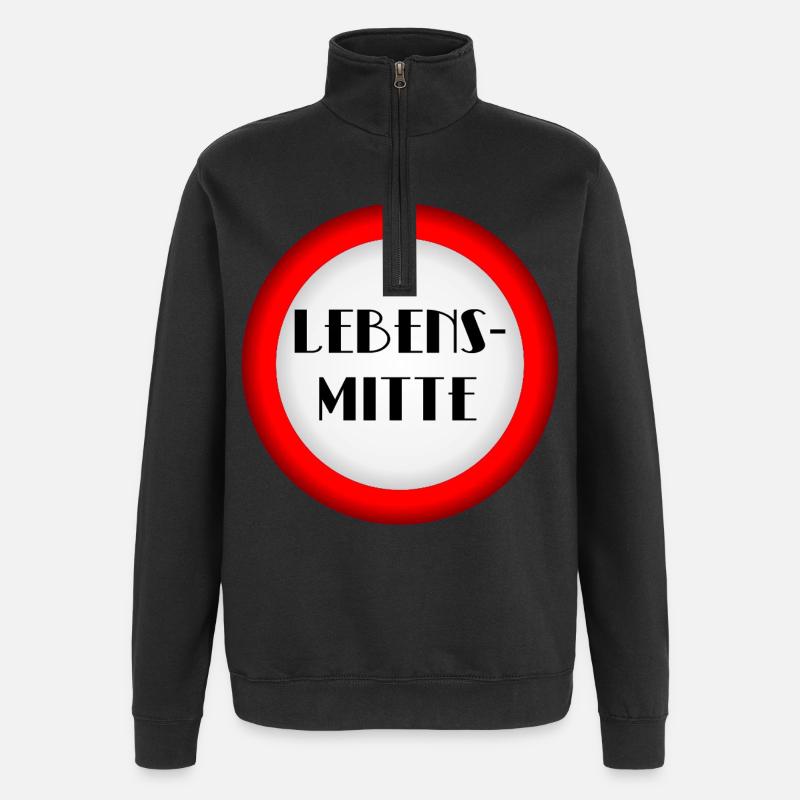 Lebensmitte Menopause - Quarter-Zip-Sweatshirt - Schwarz