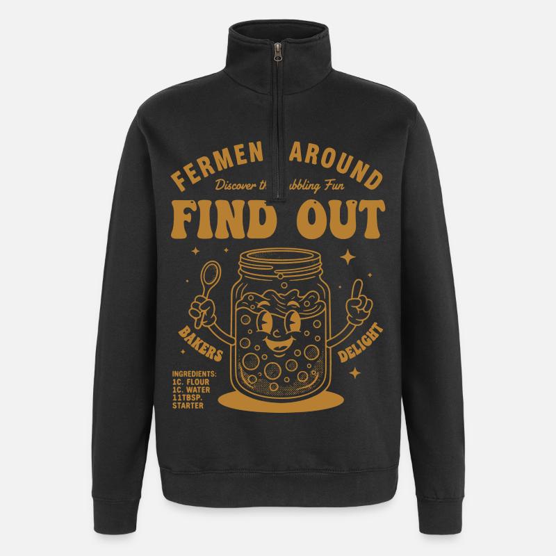Sauerteigbrot Backbäcker Sauerteigstarter - Quarter-Zip-Sweatshirt - Schwarz