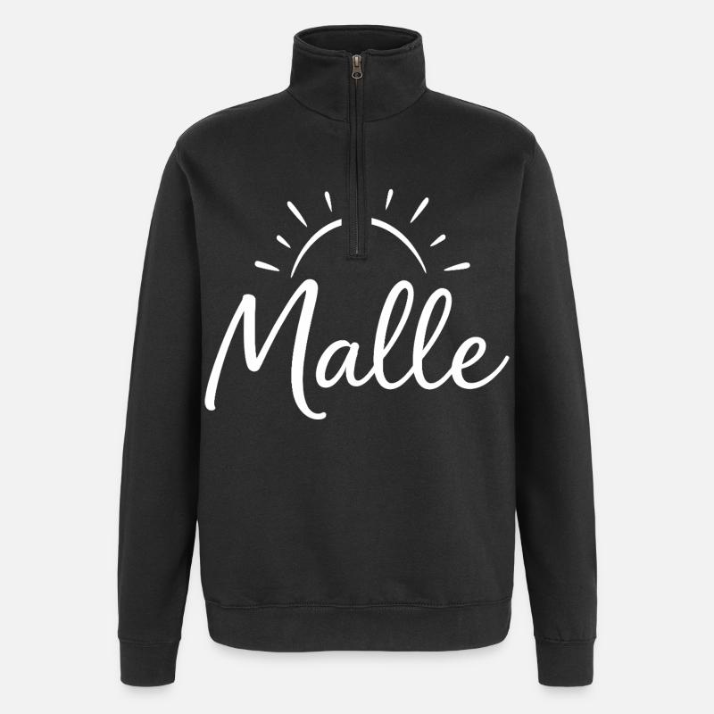Malle Sun - Sweat à zip 1/4 - noir