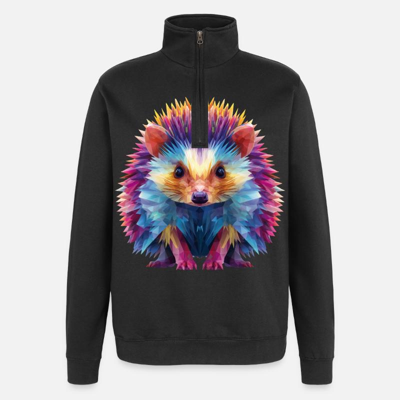 Hedgehog - Quarter-Zip Sweatshirt - black