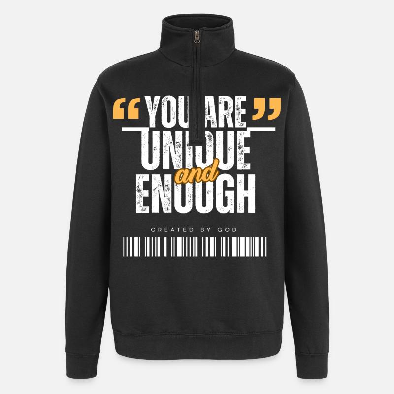 You_are_Unique - Quarter-Zip Sweatshirt - black