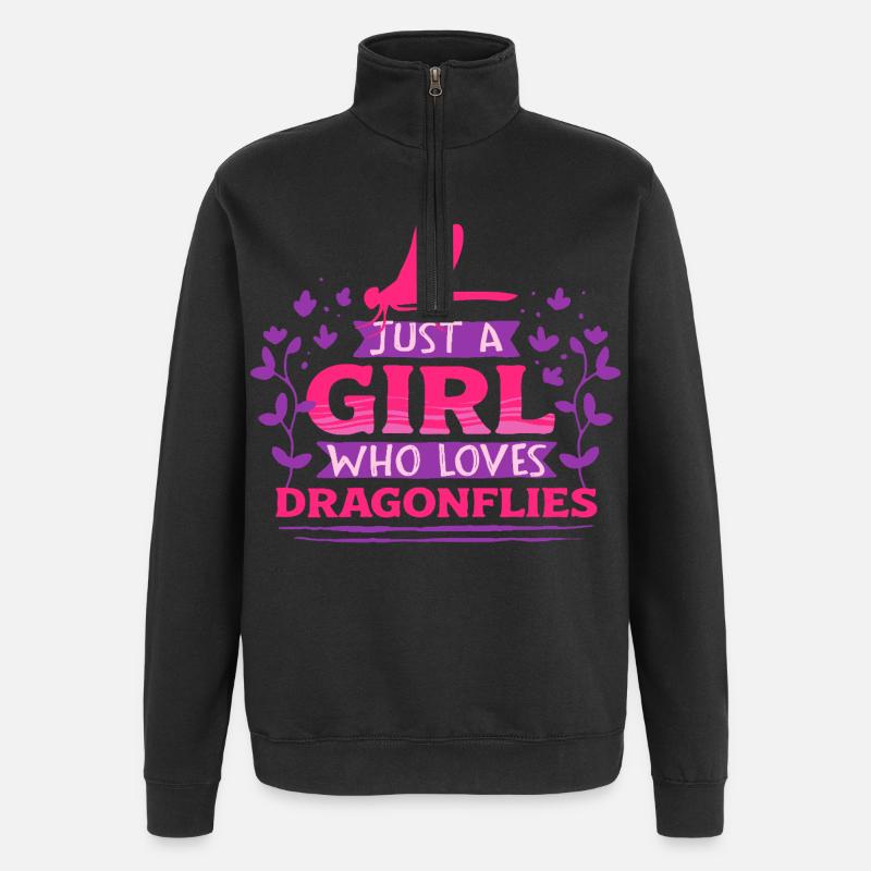 Libelle Libellen - Quarter-Zip-Sweatshirt - Schwarz