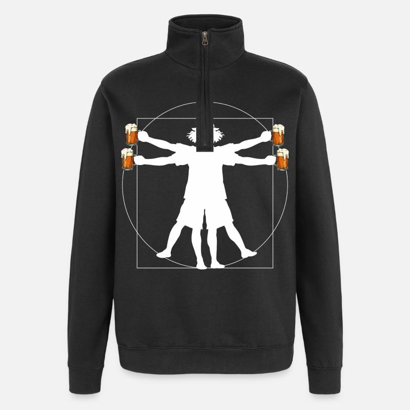 Malle Bier Mann - Quarter-Zip-Sweatshirt - Schwarz