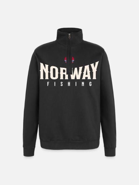 Norvège Pêche - Sweat à zip 1/4 - noir