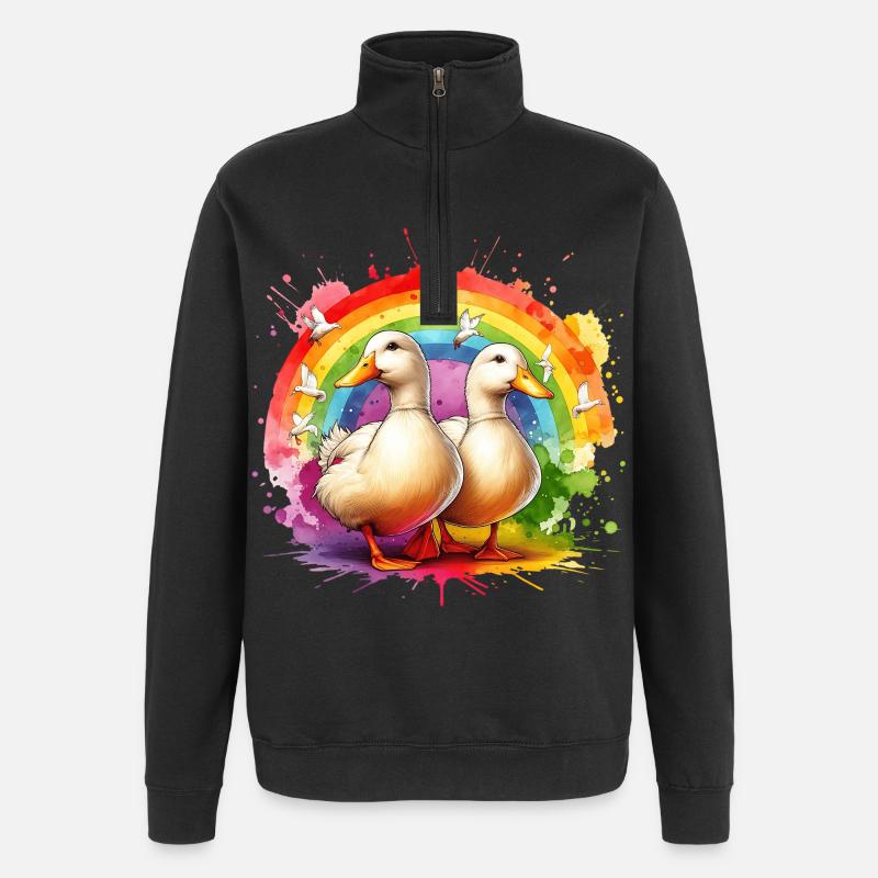 Peking Duck Gift - Quarter-Zip Sweatshirt - black
