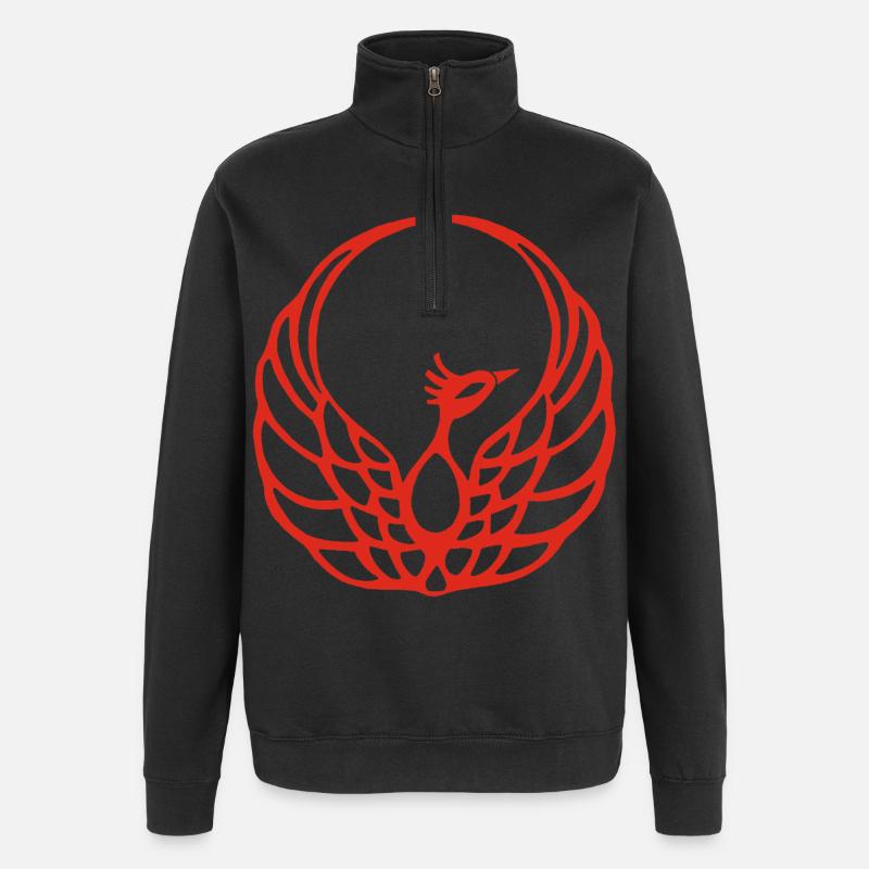 Roter Phönix - Quarter-Zip-Sweatshirt - Schwarz