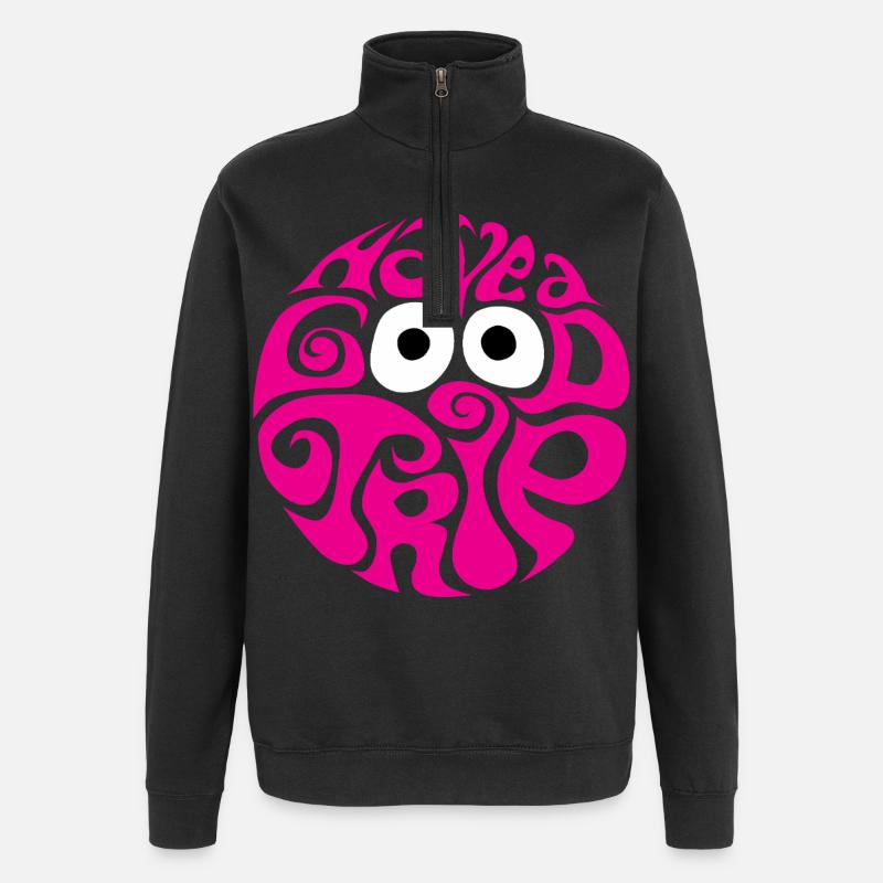 Bon voyage, expérience de vacances rose - Sweat à zip 1/4 - noir