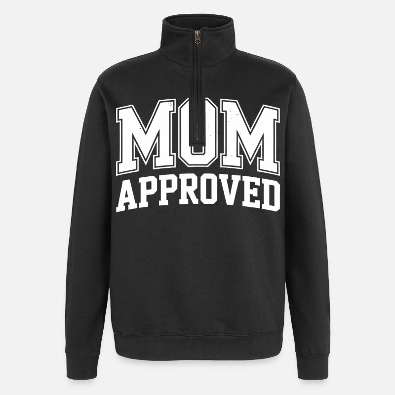 Mama approved tested - Quarter-Zip Sweatshirt - black